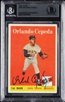 Orlando Cepeda Signed 1958 Topps RC No. 343 (BAS)