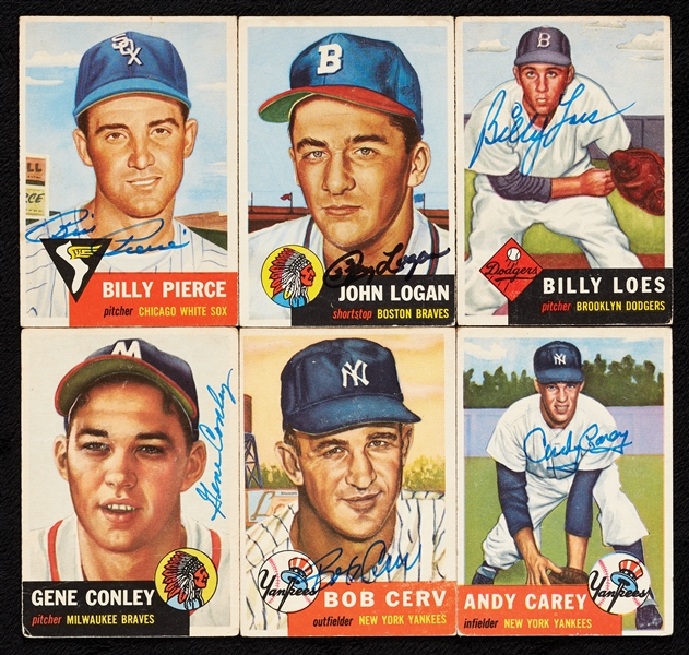 Signed 1953 Topps Baseball Group with HOFers (71)