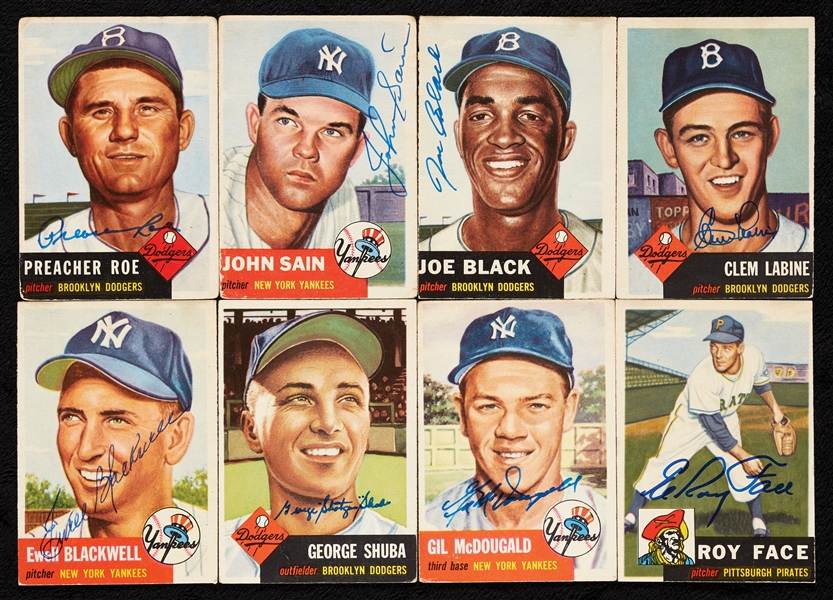 Signed 1953 Topps Baseball Group with HOFers (71)