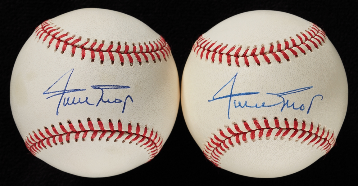 Willie Mays Single-Signed ONL Baseballs (2) (BAS)