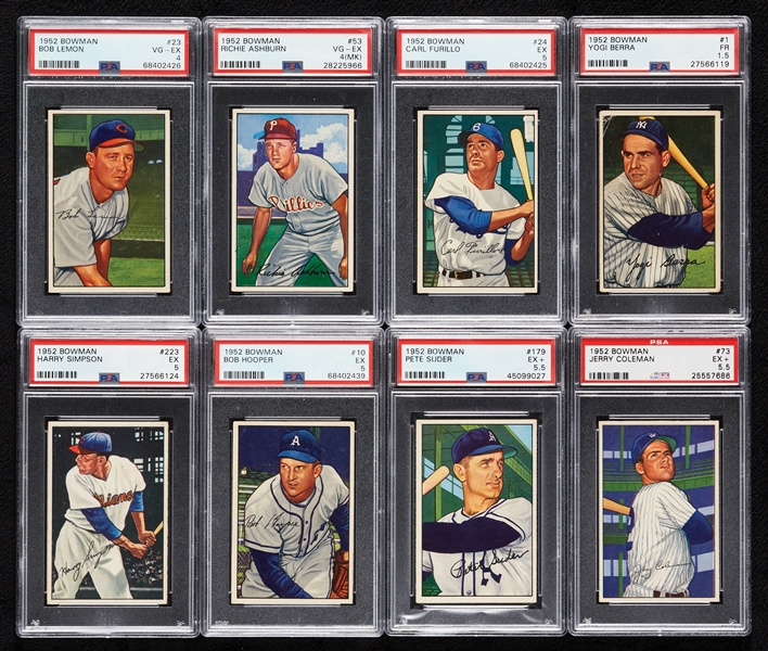 1952 Bowman Baseball Partial Set, 11 HOFers, 22 Highs (143/252)