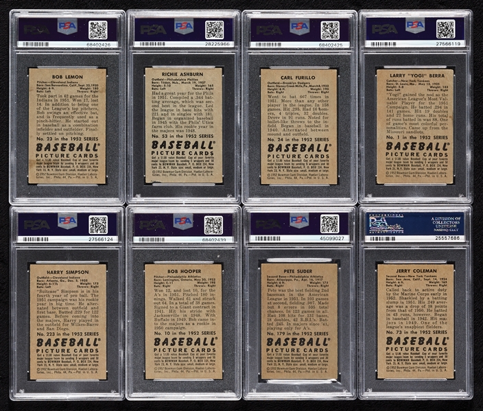 1952 Bowman Baseball Partial Set, 11 HOFers, 22 Highs (143/252)