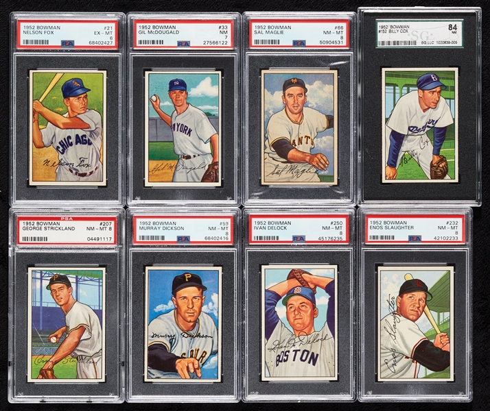 1952 Bowman Baseball High-Grade Partial Set, 9 HOFers, 20 Highs (137/252)