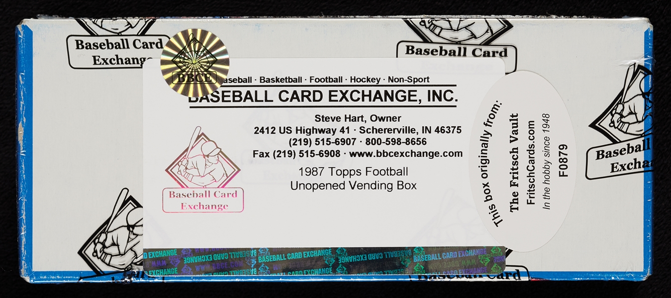 1987 Topps Football Vending Box (500) (Fritsch/BBCE)