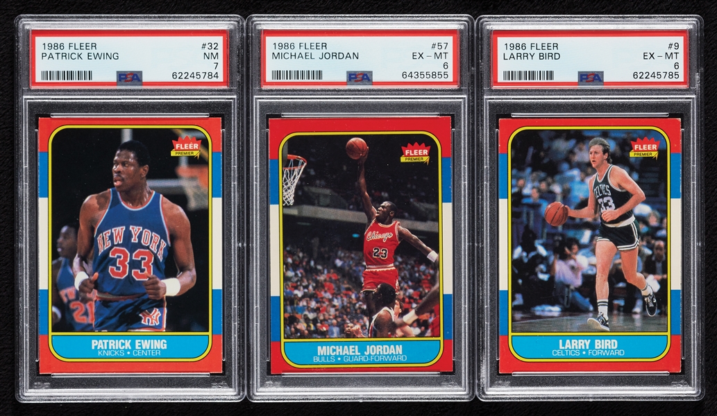 1986 Fleer Basketball Complete Set with Michael Jordan RC PSA 6 (132)