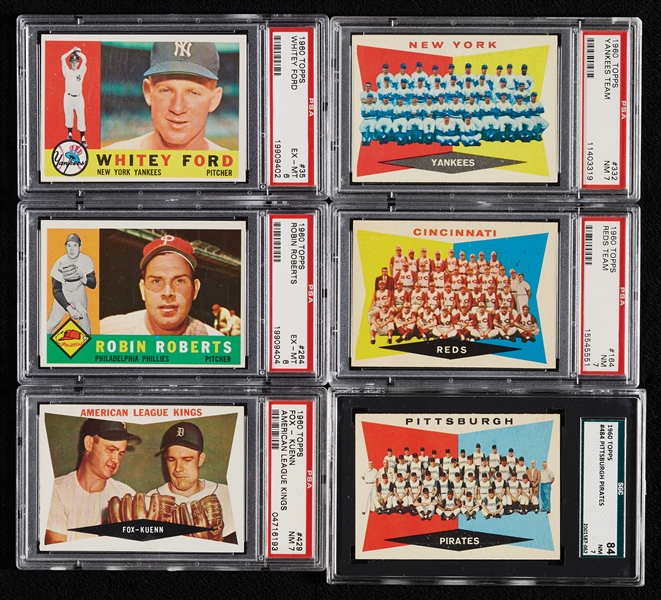 1960 Topps Baseball Mostly PSA 7 Group, Three HOFers, Six All-Stars (67)