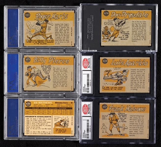 1960 Topps Baseball Mostly PSA 7 Group, Three HOFers, Six All-Stars (67)