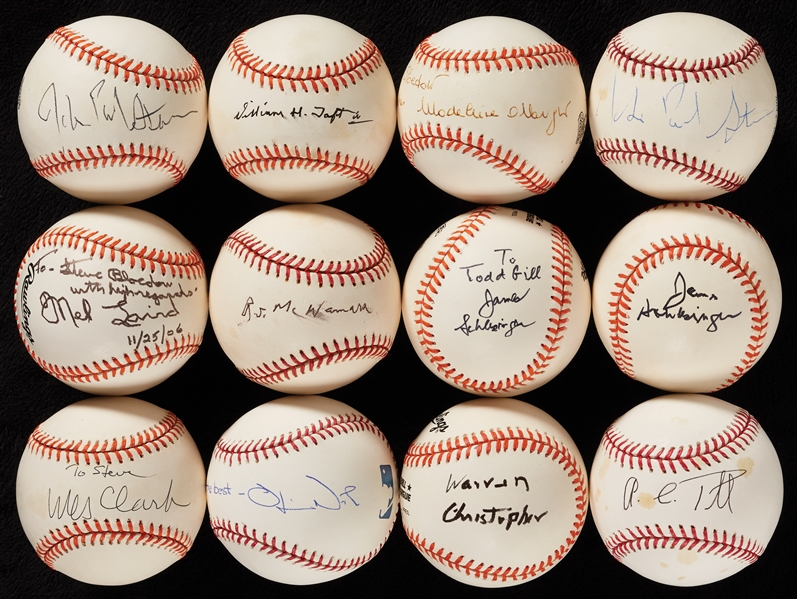 Political Related Single-Signed Baseballs with Colin Powell, Madeleine Albright (12)