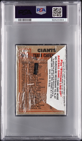 1983 Topps Baseball Cello Pack - Ryne Sandberg Top (Graded PSA 9)