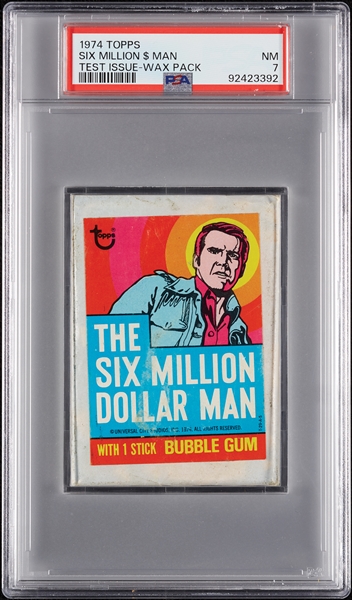 1974 Topps Six Million Dollar Man Wax Pack Test Issue (Graded PSA 7)