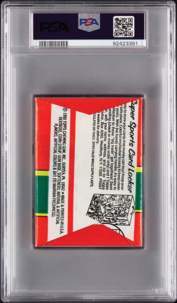 1980 Topps Football Wax Pack - Phil Simms RC Back (Graded PSA 8)