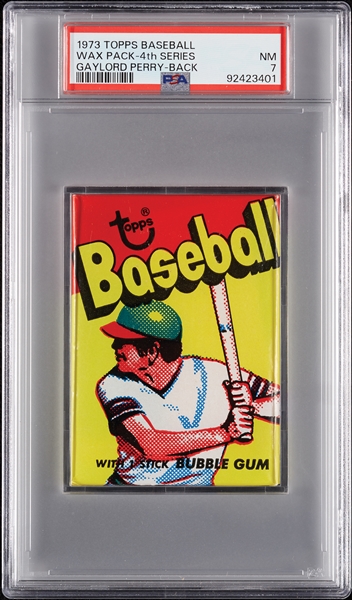 1973 Topps Baseball 4th Series Wax Pack - Gaylord Perry Back (Graded PSA 7)