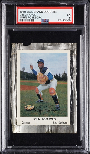 1960 Bell Brand Dodgers Cello Pack - John Roseboro (Graded PSA 5)