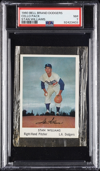 1960 Bell Brand Dodgers Cello Pack - Stan Williams (Graded PSA 7)