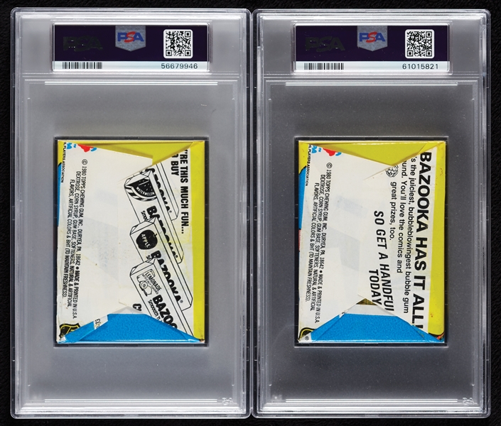 1980 Topps Hockey Wax Pack Pair (Graded PSA 7) (2)