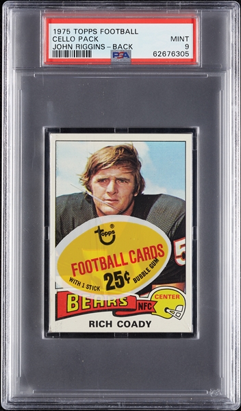 1975 Topps Football Cello Pack - John Riggins Back (Graded PSA 9)