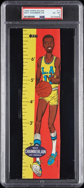 1969 Topps Basketball Rulers Wilt Chamberlain No. 11 PSA 6