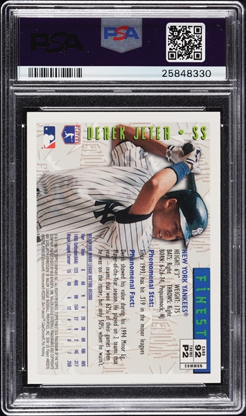 1996 Finest Derek Jeter No. 92 PSA 10