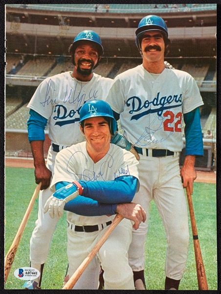 Steve Garvey, Jim Wynn & Bill Buckner Signed Magazine Photo (BAS)