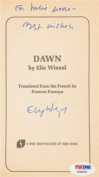 Elie Wiesel Signed Books Group with Night, Dawn & Twilight (PSA/DNA) (3)