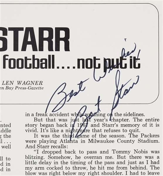 1966, 1971 and 1975 Green Bay Packers Yearbooks, Five Autos, Including Starr (5)