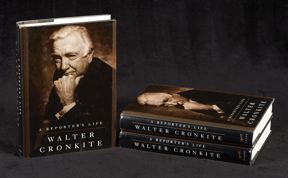 Walter Cronkite Signed A Reporter's Life Books Group (3)