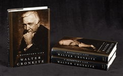 Walter Cronkite Signed "A Reporters Life" Books Group (3)