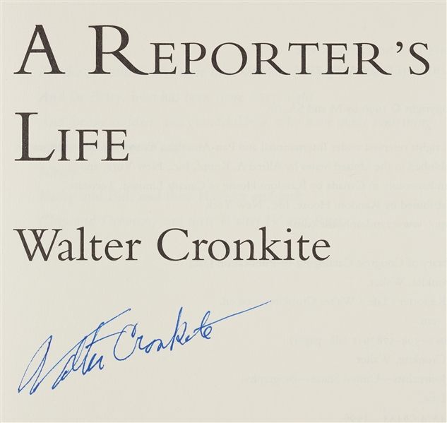 Walter Cronkite Signed A Reporter's Life Books Group (3)