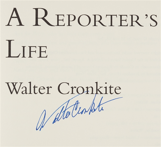 Walter Cronkite Signed A Reporter's Life Books Group (3)