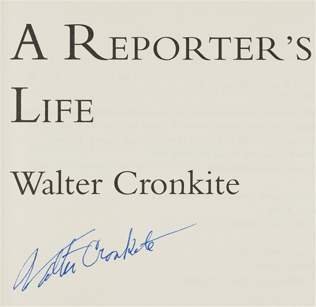 Walter Cronkite Signed A Reporter's Life Books Group (3)