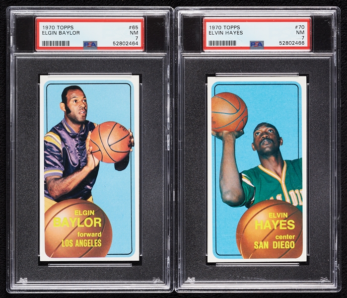 1970 Topps Elgin Baylor & Elvin Hayes PSA 7 Pair (2)