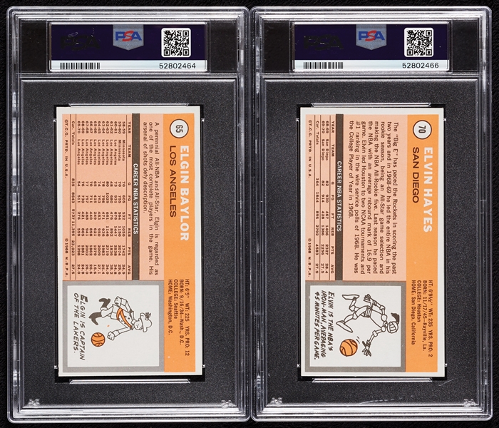 1970 Topps Elgin Baylor & Elvin Hayes PSA 7 Pair (2)