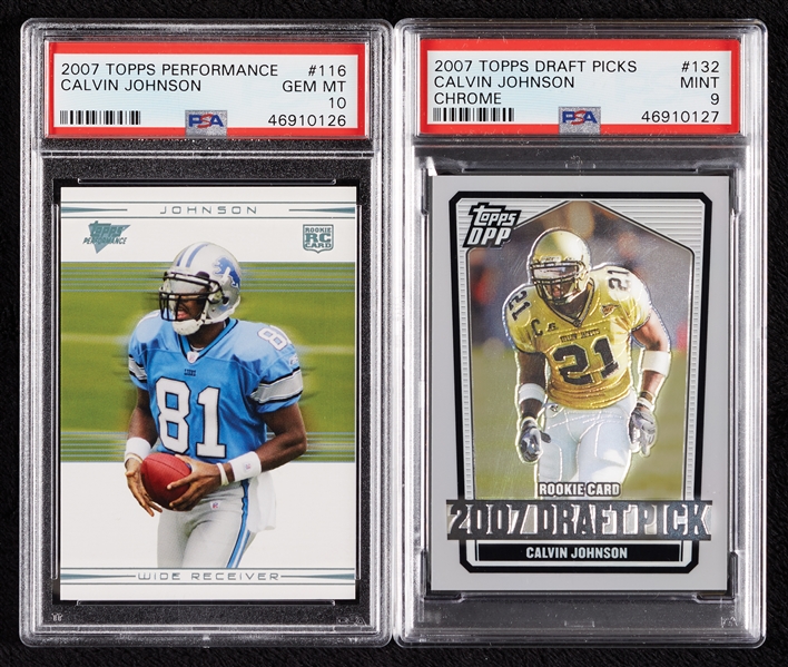 2007 Topps Calvin Johnson RC PSA-Graded Pair (2)