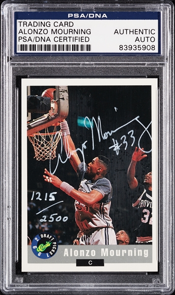 Alonzo Mourning Signed 1992 Classic RC No. 2 (1215/2500) (PSA/DNA)