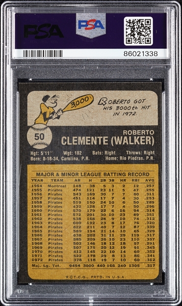 1973 Topps Roberto Clemente No. 50 PSA 7