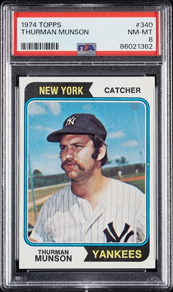 1974 Topps Thurman Munson No. 340 PSA 8