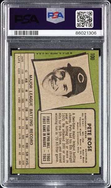 1971 Topps Pete Rose No. 100 PSA 6