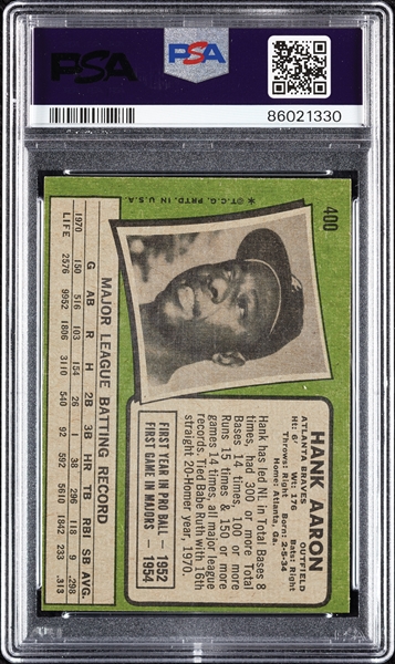 1971 Topps Hank Aaron No. 400 PSA 5