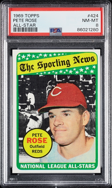 1969 Topps Pete Rose All-Star No. 424 PSA 8