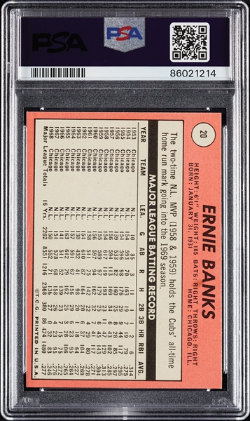 1969 Topps Ernie Banks No. 20 PSA 7