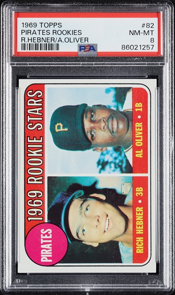 1969 Topps Al Oliver/Richie Hebner RC No. 82 PSA 8