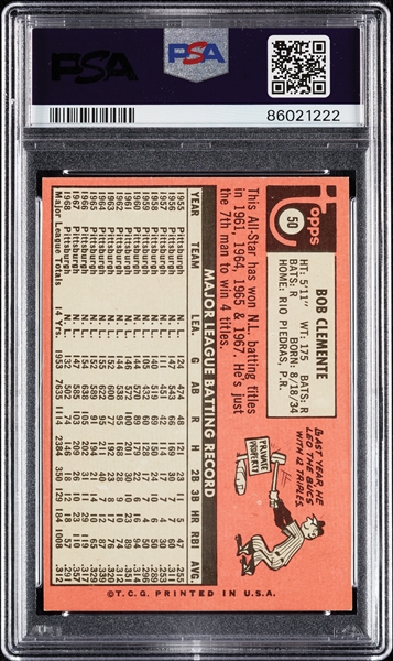 1969 Topps Roberto Clemente No. 50 PSA 6