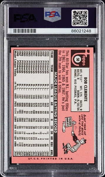 1969 Topps Roberto Clemente No. 50 PSA 6