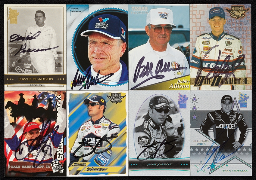 Signed Motorsports Cards Group with Richard Petty, Jimmie Johnson, Stewart, Newman (180)