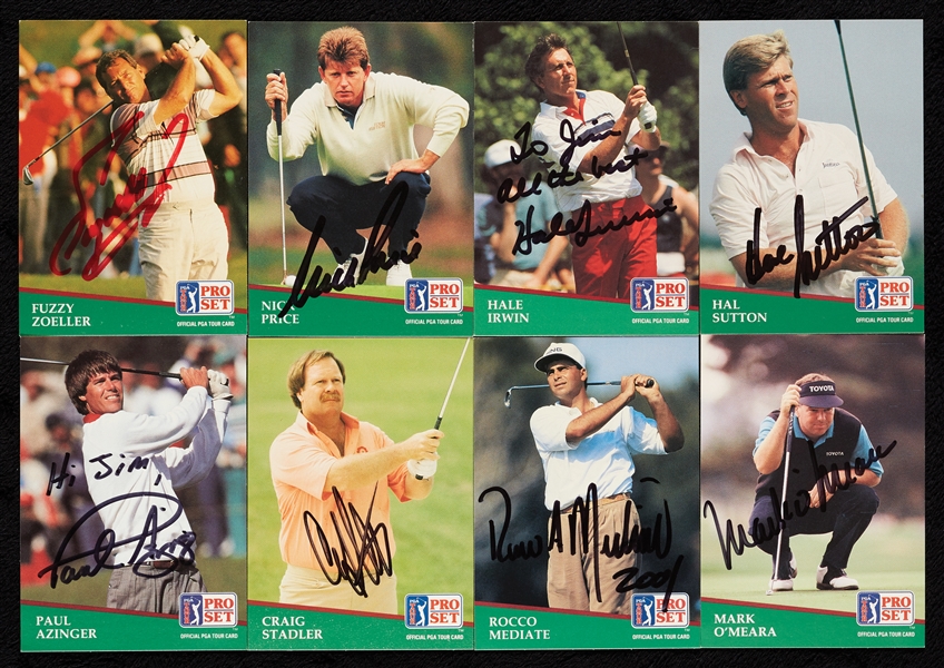 Golf & Tennis Signed Cards Group with Arnold Palmer, Sampras, Norman (73)