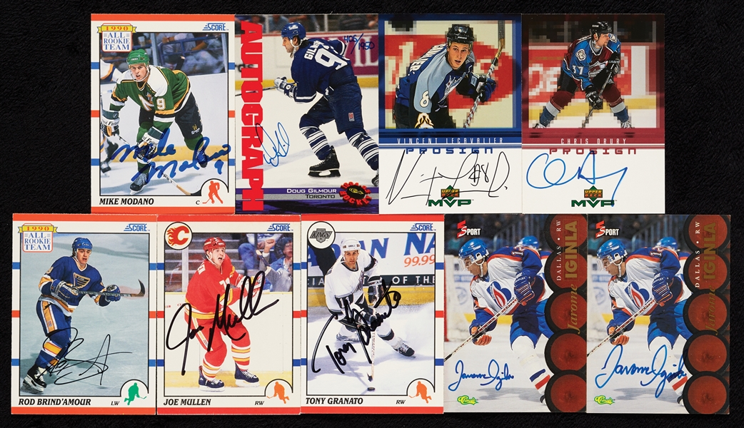 Hockey Signed Cards Group with Iginla, Modano, Gilmour (36)