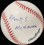 Robert S. McNamara (JFK Cabinet) Single-Signed OML Baseball (PSA/DNA)