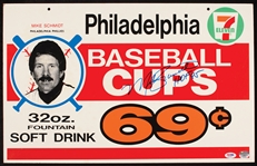 Mike Schmidt Signed 1987 7-Eleven Big Gulp Advertising Display (PSA/DNA)