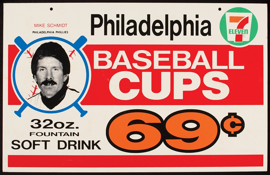 Mike Schmidt Signed 1987 7-Eleven Big Gulp Advertising Display (PSA/DNA)