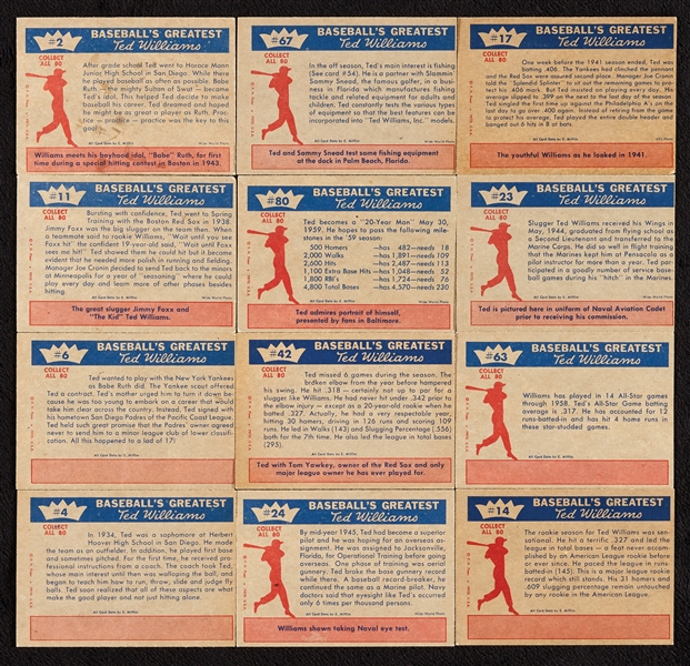 1959 Fleer Life of Ted Williams Near Set (69/79)